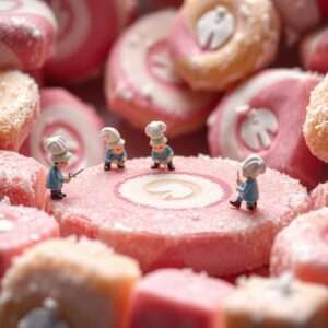 Flux Schnell A giant sugar candy where little confectioners in 1